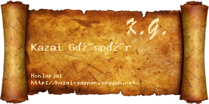Kazai Gáspár névjegykártya